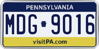 PA license plate MDG9016