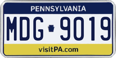 PA license plate MDG9019