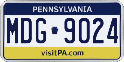 PA license plate MDG9024