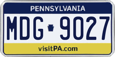 PA license plate MDG9027