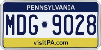 PA license plate MDG9028