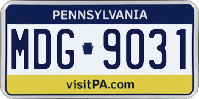 PA license plate MDG9031