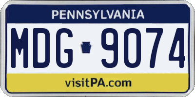 PA license plate MDG9074