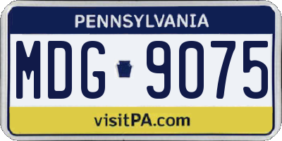 PA license plate MDG9075