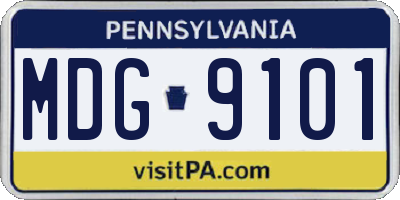 PA license plate MDG9101