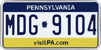 PA license plate MDG9104