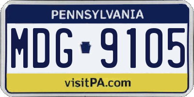 PA license plate MDG9105
