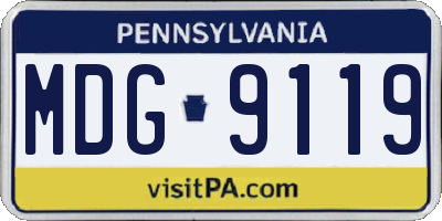 PA license plate MDG9119