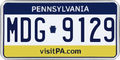 PA license plate MDG9129