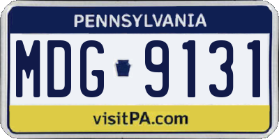 PA license plate MDG9131