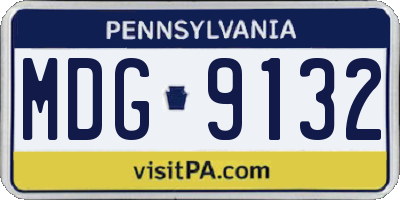 PA license plate MDG9132