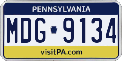 PA license plate MDG9134