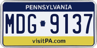 PA license plate MDG9137