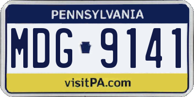 PA license plate MDG9141