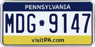 PA license plate MDG9147