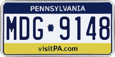 PA license plate MDG9148