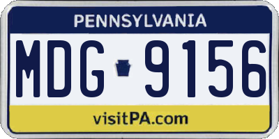 PA license plate MDG9156