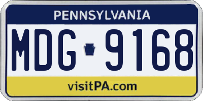 PA license plate MDG9168