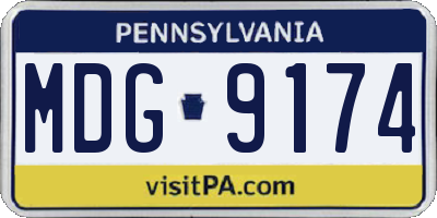 PA license plate MDG9174