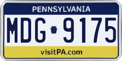 PA license plate MDG9175