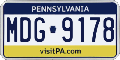 PA license plate MDG9178