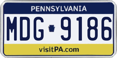 PA license plate MDG9186