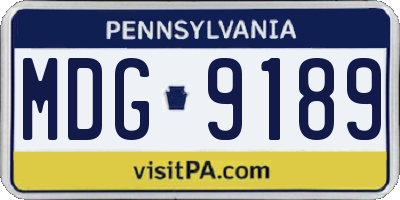 PA license plate MDG9189