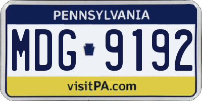 PA license plate MDG9192