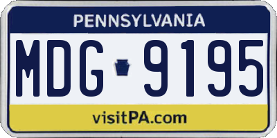 PA license plate MDG9195