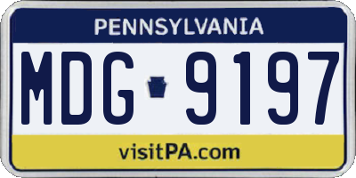 PA license plate MDG9197