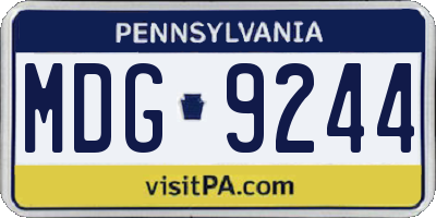 PA license plate MDG9244