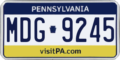 PA license plate MDG9245