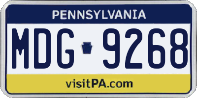 PA license plate MDG9268