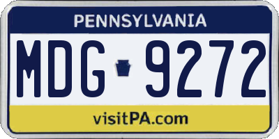PA license plate MDG9272