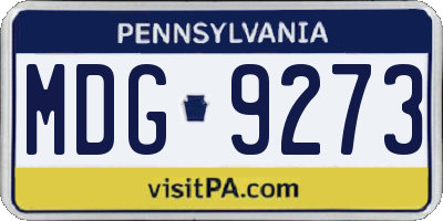 PA license plate MDG9273