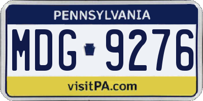 PA license plate MDG9276