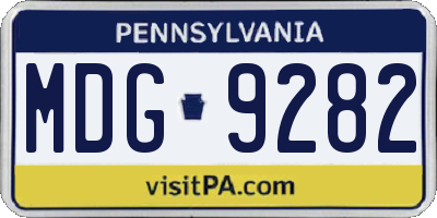 PA license plate MDG9282