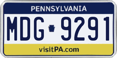 PA license plate MDG9291