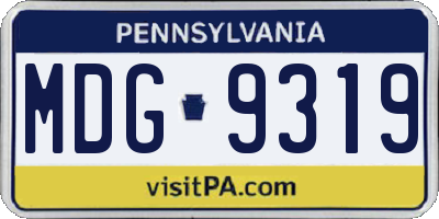 PA license plate MDG9319