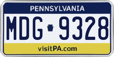 PA license plate MDG9328