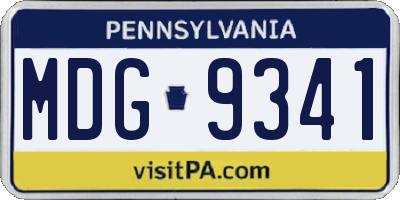 PA license plate MDG9341
