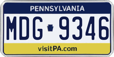PA license plate MDG9346
