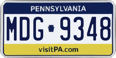 PA license plate MDG9348