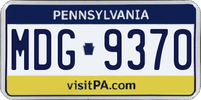 PA license plate MDG9370