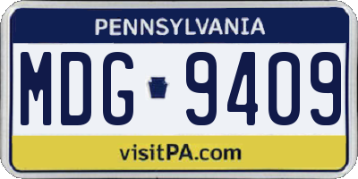PA license plate MDG9409
