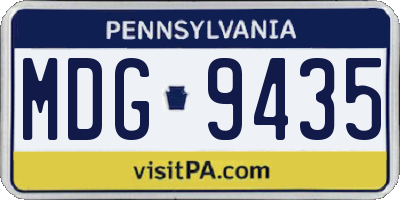 PA license plate MDG9435