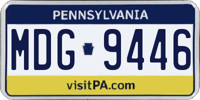PA license plate MDG9446