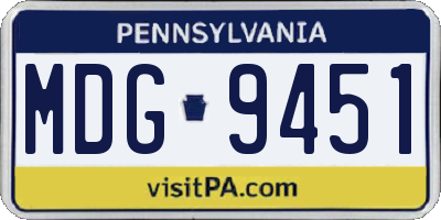 PA license plate MDG9451