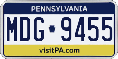 PA license plate MDG9455