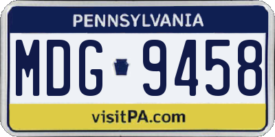 PA license plate MDG9458